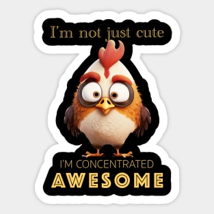 Rooster Concentrated Awesome Cute Adorable Funny Quote Sticker